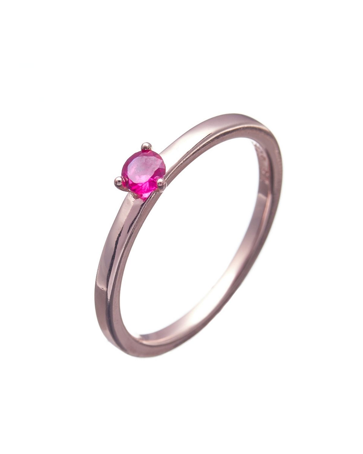 Colourful Crystal Ring Set – Pink Rose Gold Necklace with Colorful Crystal Pendant - Pink Crystal